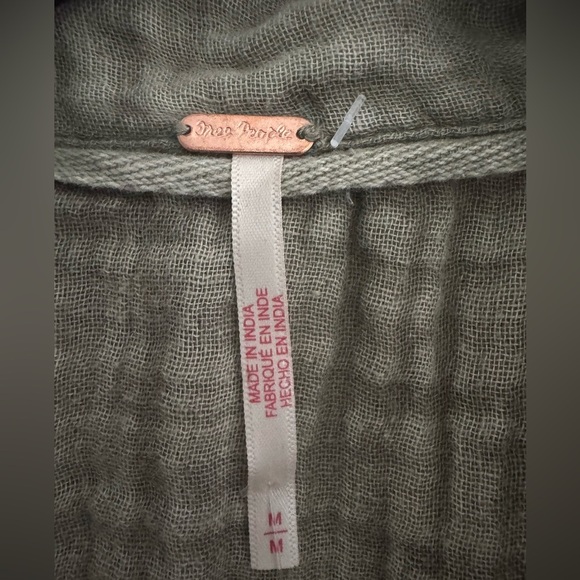 NWT FREE PEOPLE Tracking Trails Shirt Dress M Olive Branch - Picture 7 of 9